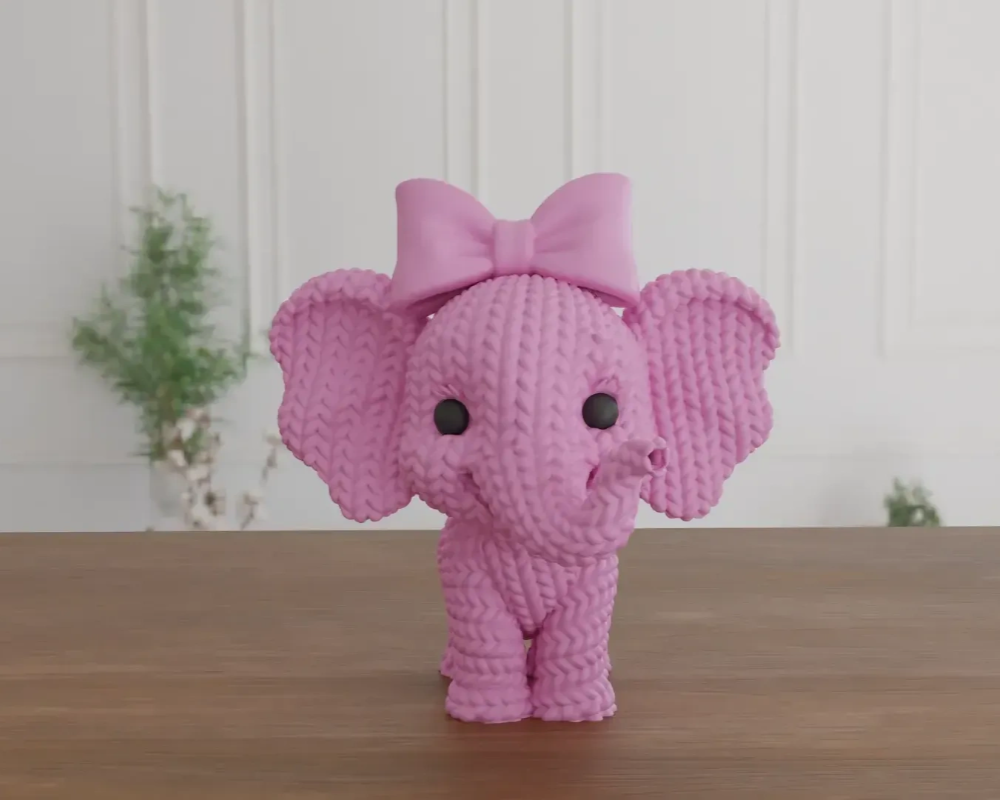 Adorable Knitted Little Elephant