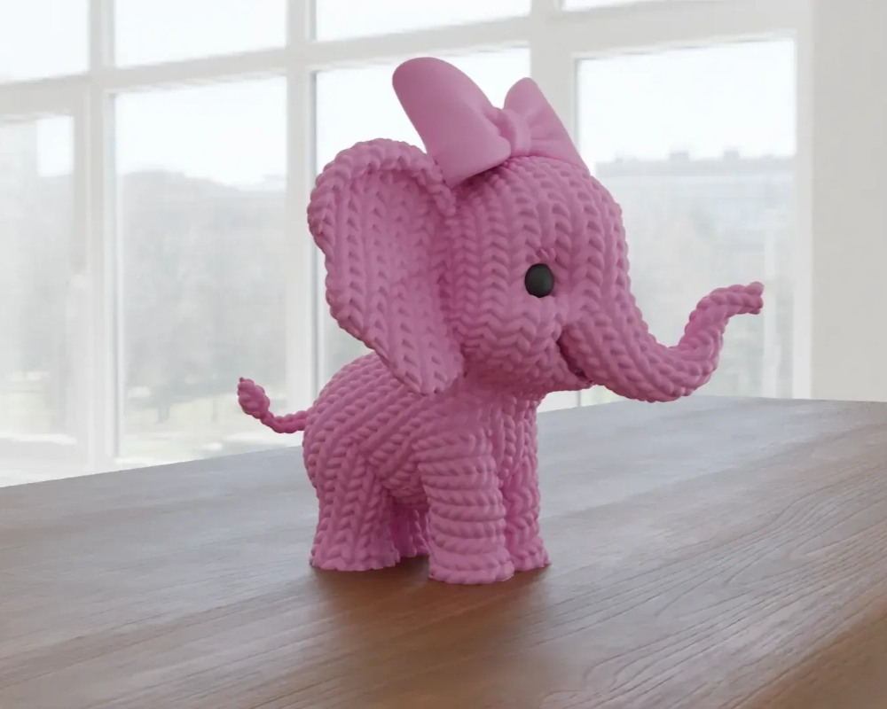 Adorable Knitted Little Elephant